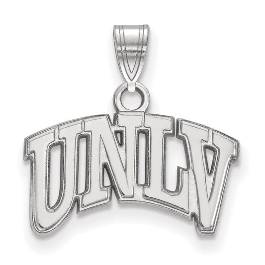 14K White Gold Logoart University Of Nevada Las Vegas U N L V Small Pendant