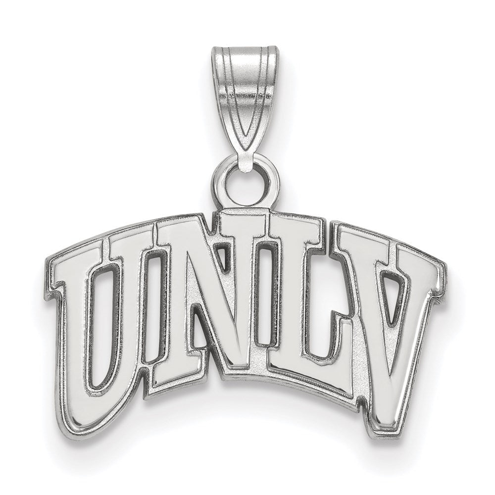 Sterling Silver Rhodium Plated Logoart University Of Nevada Las Vegas U N L V Small Pendant