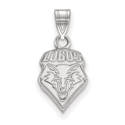 Sterling Silver Rhodium Plated Logoart University Of New Mexico Lobos Small Pendant