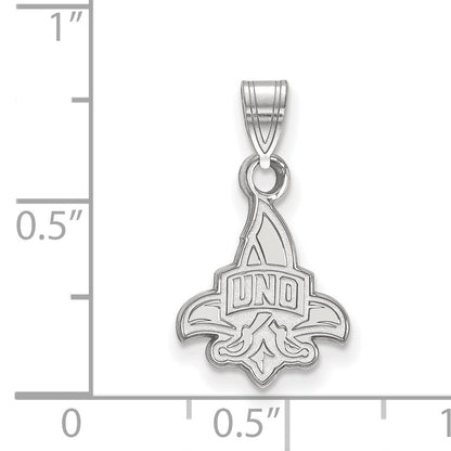 Sterling Silver Rhodium Plated Logoart University Of New Orleans U N O Small Pendant