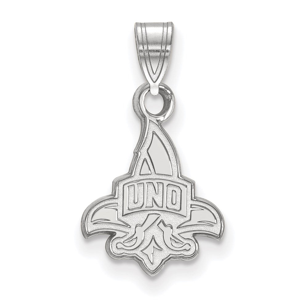 14K White Gold Logoart University Of New Orleans U N O Small Pendant