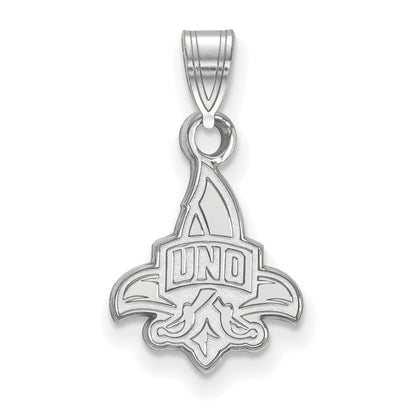 Sterling Silver Rhodium Plated Logoart University Of New Orleans U N O Small Pendant