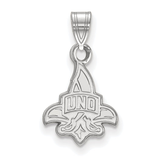 Sterling Silver Rhodium Plated Logoart University Of New Orleans U N O Small Pendant