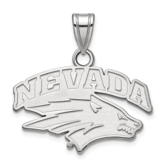 Sterling Silver Rhodium Plated Logoart University Of Nevada Reno Small Pendant