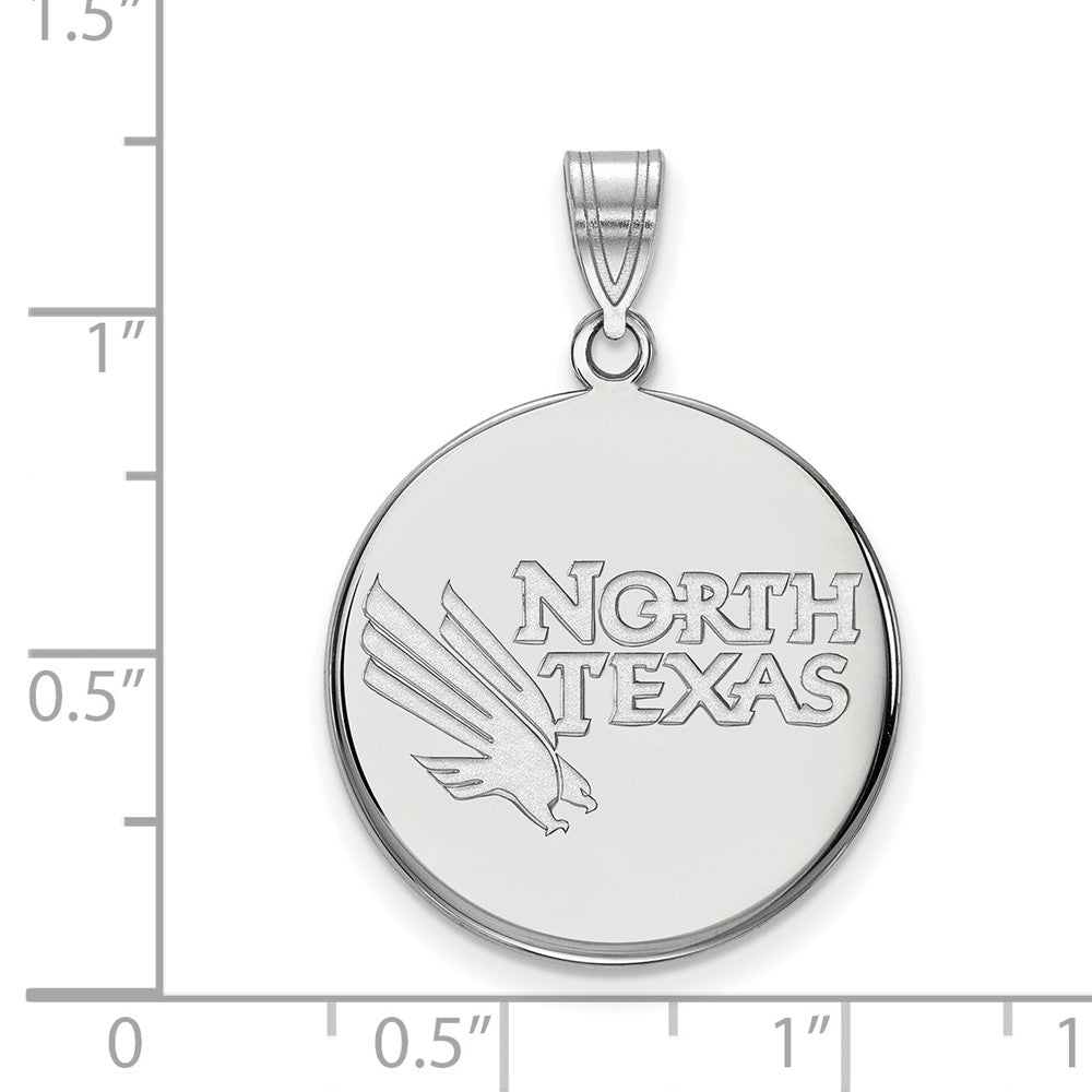 10K White Gold Logoart University Of North Texas Large Disc Pendant