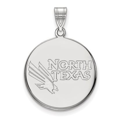 14K White Gold Logoart University Of North Texas Large Disc Pendant