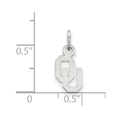 14K White Gold Logoart University Of Oklahoma O U Extra Small Pendant