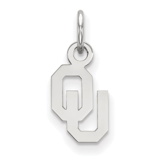 14K White Gold Logoart University Of Oklahoma O U Extra Small Pendant