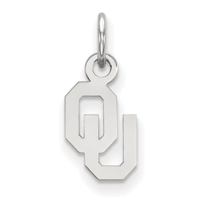 Sterling Silver Rhodium Plated Logoart University Of Oklahoma O U Extra Small Pendant