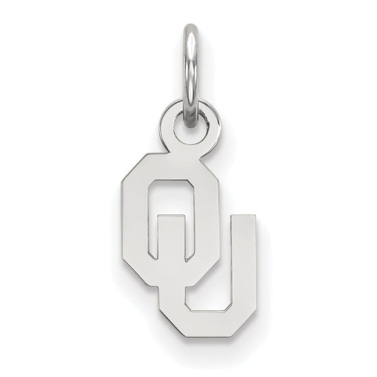 Sterling Silver Rhodium Plated Logoart University Of Oklahoma O U Extra Small Pendant