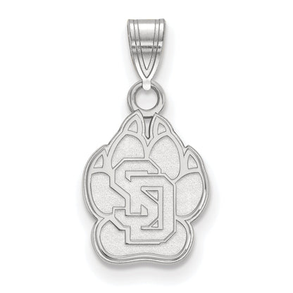 Sterling Silver Rhodium Plated Logoart University Of South Dakota Small Pendant
