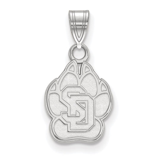 10K White Gold Logoart University Of South Dakota Small Pendant