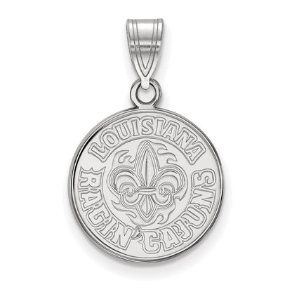 14K White Gold Logoart University Of Louisiana At Lafayette Medium Pendant