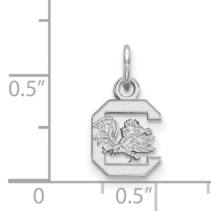 Sterling Silver Rhodium Plated Logoart University Of South Carolina Extra Small Pendant