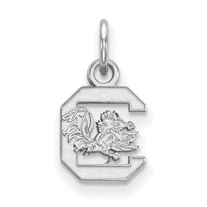 Sterling Silver Rhodium Plated Logoart University Of South Carolina Extra Small Pendant