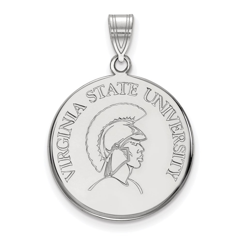 10K White Gold Logoart Virginia State University Large Disc Pendant