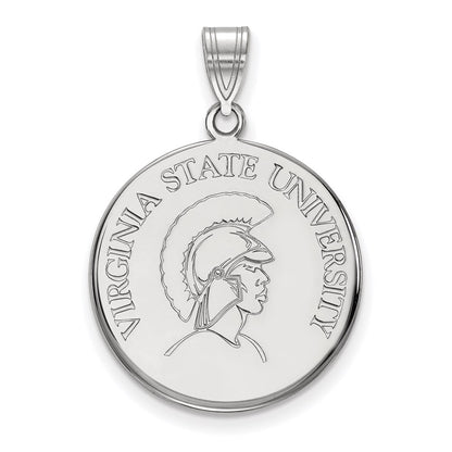 10K White Gold Logoart Virginia State University Large Disc Pendant