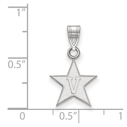 10K White Gold 10Kw Logoart Vanderbilt University Small Pendant
