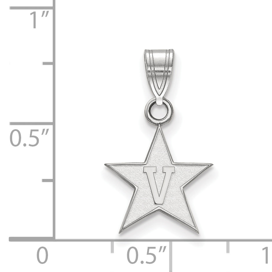 Sterling Silver Rh Plated Logoart Vanderbilt University Small Pendant