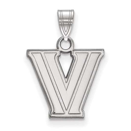 10K White Gold Logoart Villanova University Letter V Small Pendant