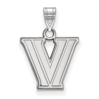 14K White Gold Logoart Villanova University Letter V Small Pendant