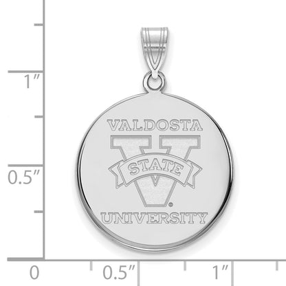 14K White Gold Logoart Valdosta State University Large Disc Pendant