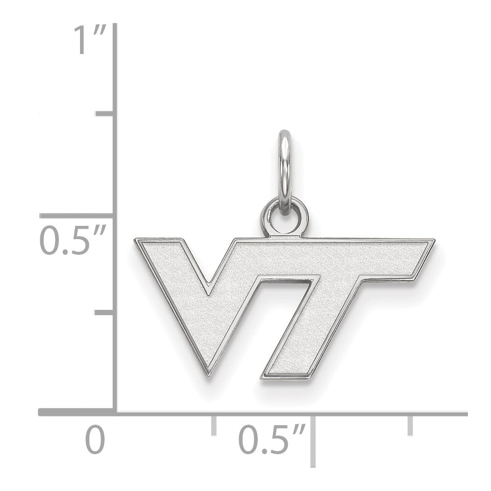 10K White Gold Logoart Virginia Tech V T Extra Small Pendant