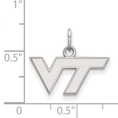 Sterling Silver Rhodium Plated Logoart Virginia Tech V T Extra Small Pendant