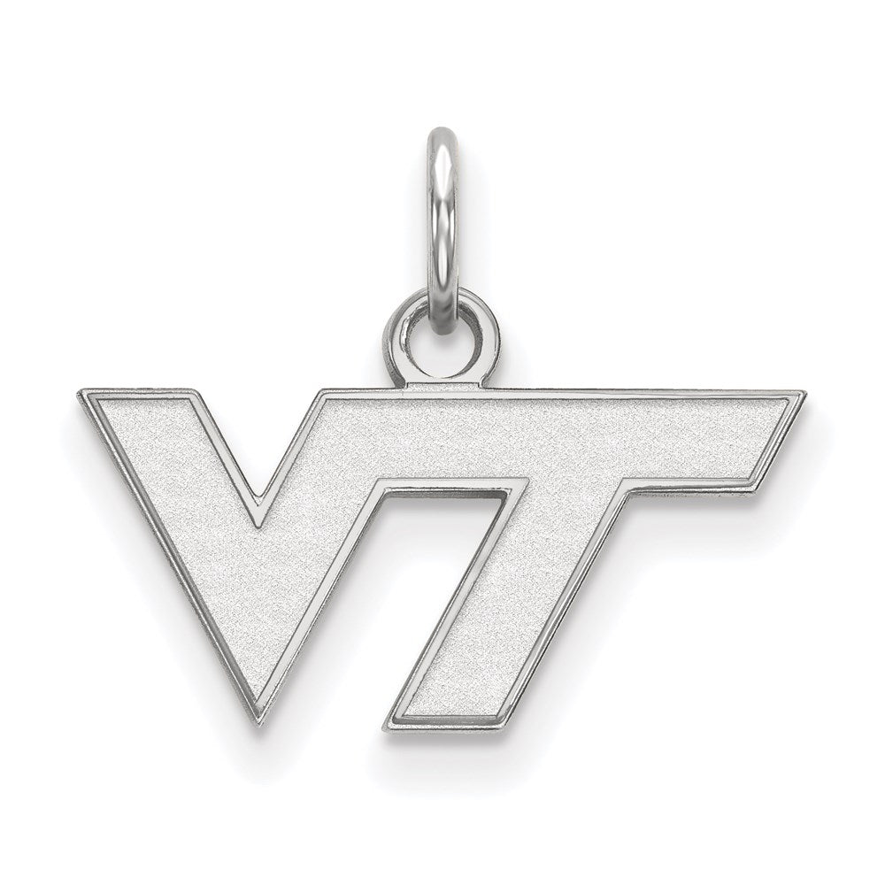14K White Gold Logoart Virginia Tech V T Extra Small Pendant