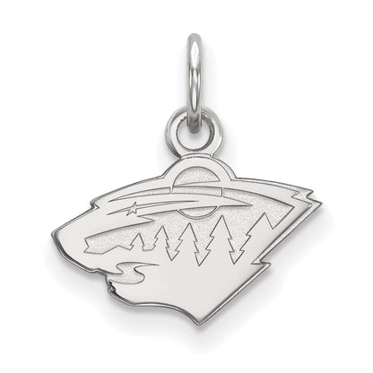 10K White Gold Nhl Logoart Minnesota Wild Extra Small Pendant