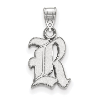 14K White Gold Logoart Rice University Letter R Small Pendant
