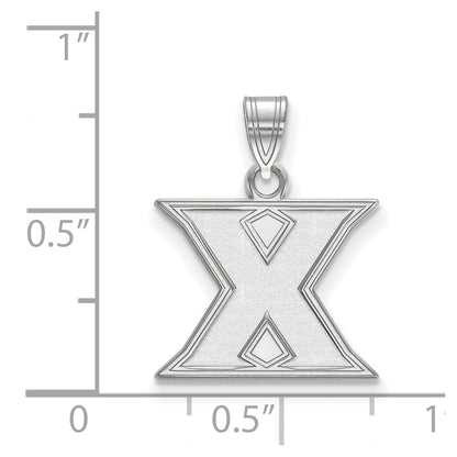 Sterling Silver Rhodium Plated Logoart Xavier University Letter X Small Pendant