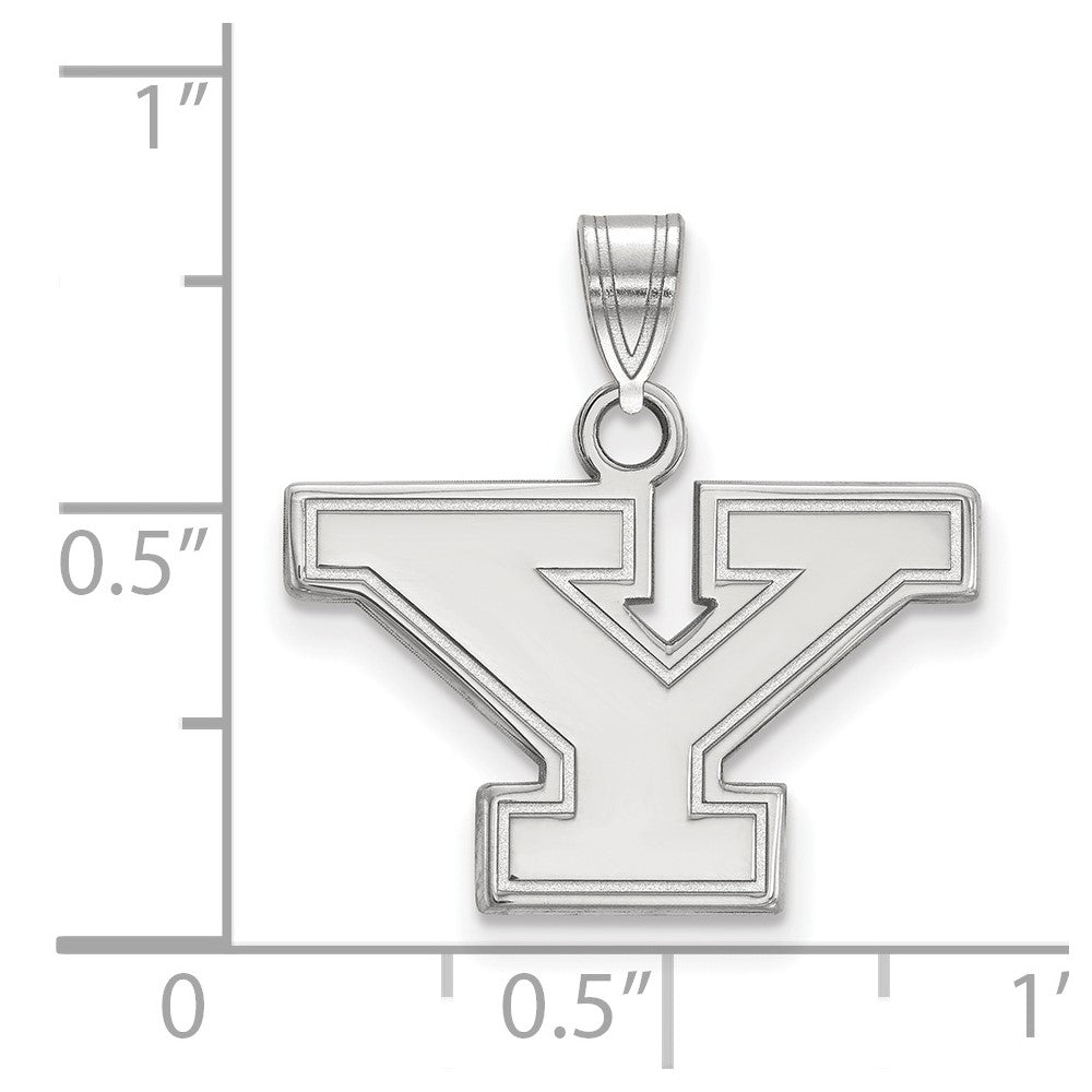 14K White Gold Logoart Youngstown State University Letter Y Small Pendant