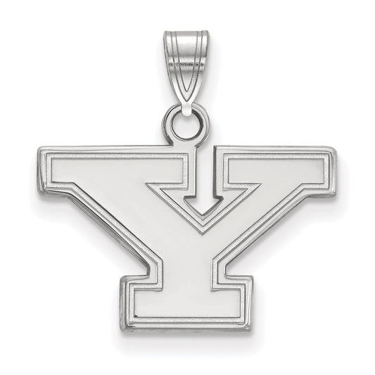 14K White Gold Logoart Youngstown State University Letter Y Small Pendant