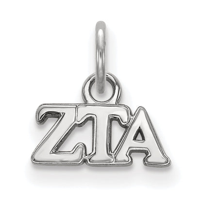 Sterling Silver Rhodium Plated Logoart Zeta Tau Alpha Sorority Greek Letters Extra Small Pendant