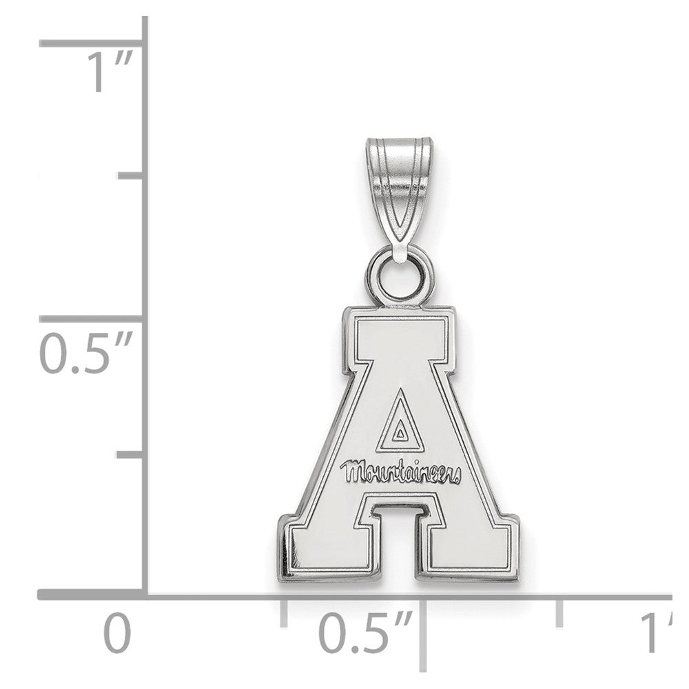 14K White Gold Logoart Appalachian State University Small Pendant
