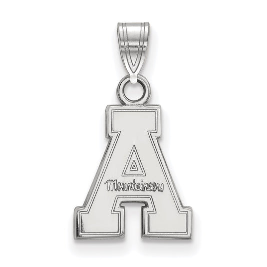 14K White Gold Logoart Appalachian State University Small Pendant