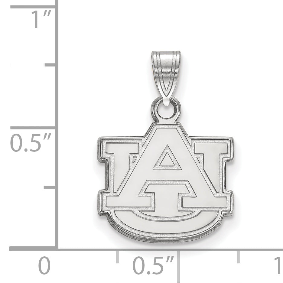 Sterling Silver Rhodium Plated Logoart Auburn University A U Small Pendant