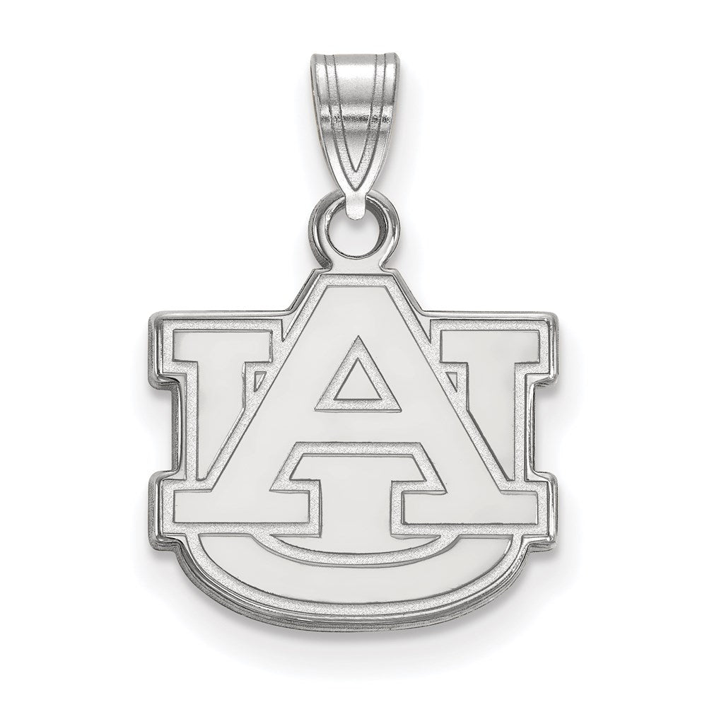 14K White Gold Logoart Auburn University A U Small Pendant