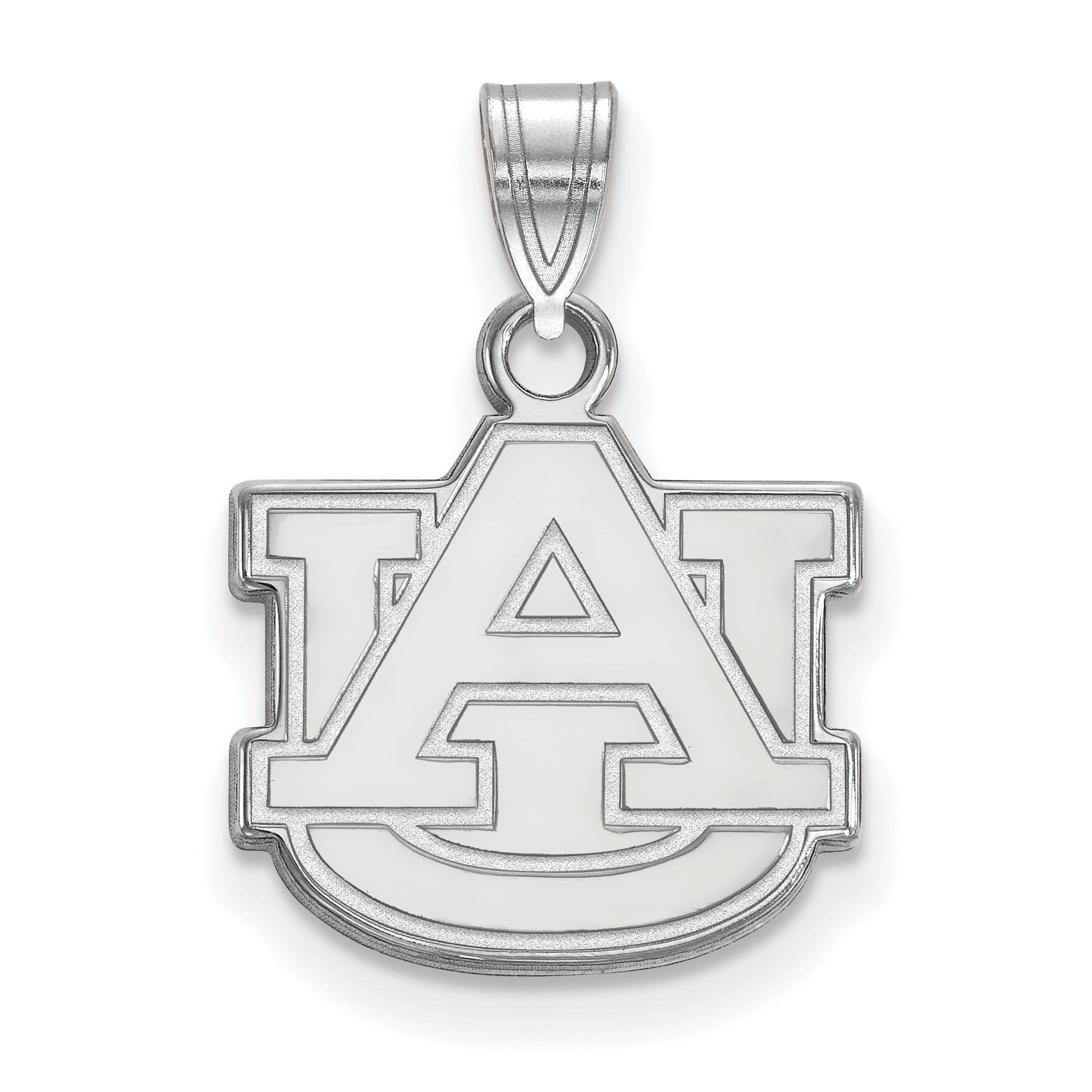 Sterling Silver Rhodium Plated Logoart Auburn University A U Small Pendant