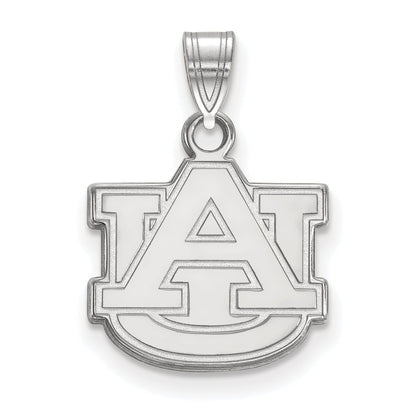Sterling Silver Rhodium Plated Logoart Auburn University A U Small Pendant
