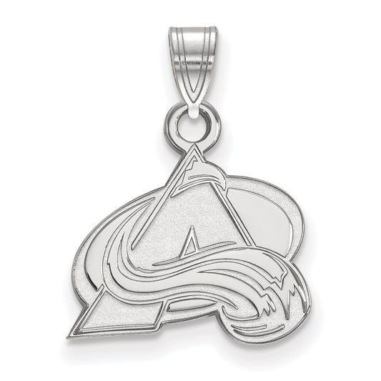 14K White Gold Nhl Logoart Colorado Avalanche Letter A Small Pendant