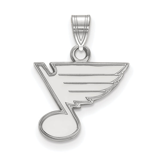 Sterling Silver Rhodium Plated Nhl Logoart St. Louis Blues Small Pendant