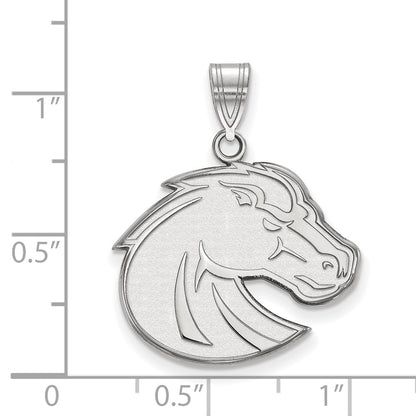 14K White Gold Logoart Boise State University Bronco Large Pendant