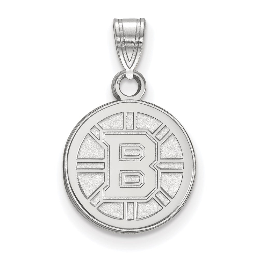 Sterling Silver Rhodium Plated Nhl Logoart Boston Bruins Small Pendant