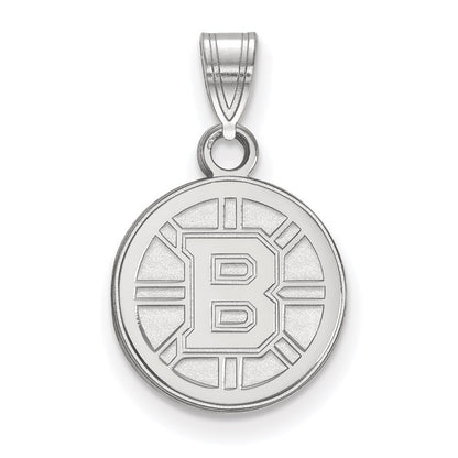 14K White Gold Nhl Logoart Boston Bruins Small Pendant