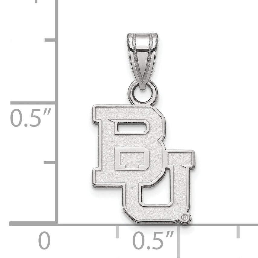 Sterling Silver Rhodium Plated Logoart Baylor University Bears Small Pendant