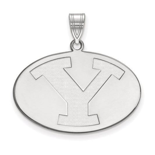 14K White Gold Logoart Brigham Young University Letter Y Large Pendant