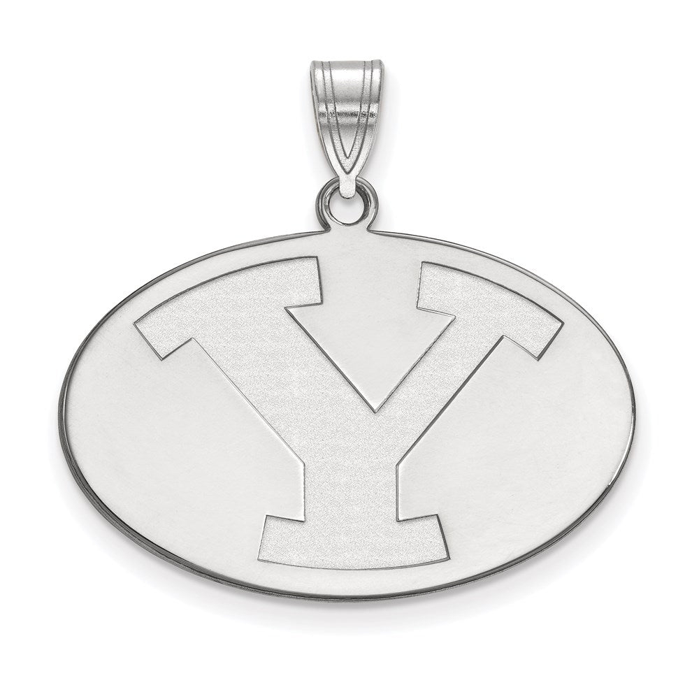 Sterling Silver Rhodium Plated Logoart Brigham Young University Letter Y Large Pendant