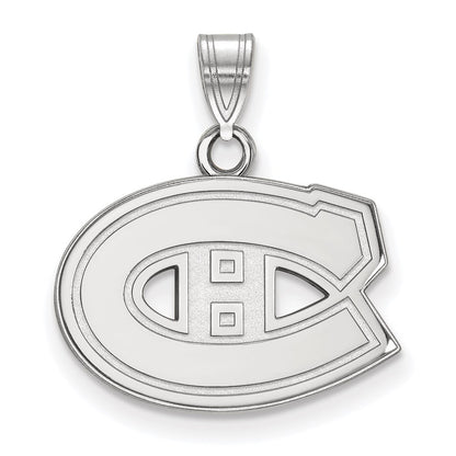 Sterling Silver Rhodium Plated Nhl Logoart Montreal Canadiens Small Pendant